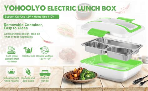 YOHOOLYO Electric Lunch Box for Car and Home 110V/12V 